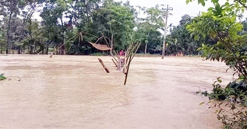 পাহাড়ি ঢলে বাড়ছে পানি, প্লাবিত হচ্ছে নিম্নাঞ্চল