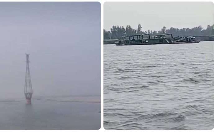 যমুনায় ফের বালু মাফিয়া চক্র জাতীয় গ্রিড সংলগ্ন এলাকায় অবৈধ বালু উত্তোলন